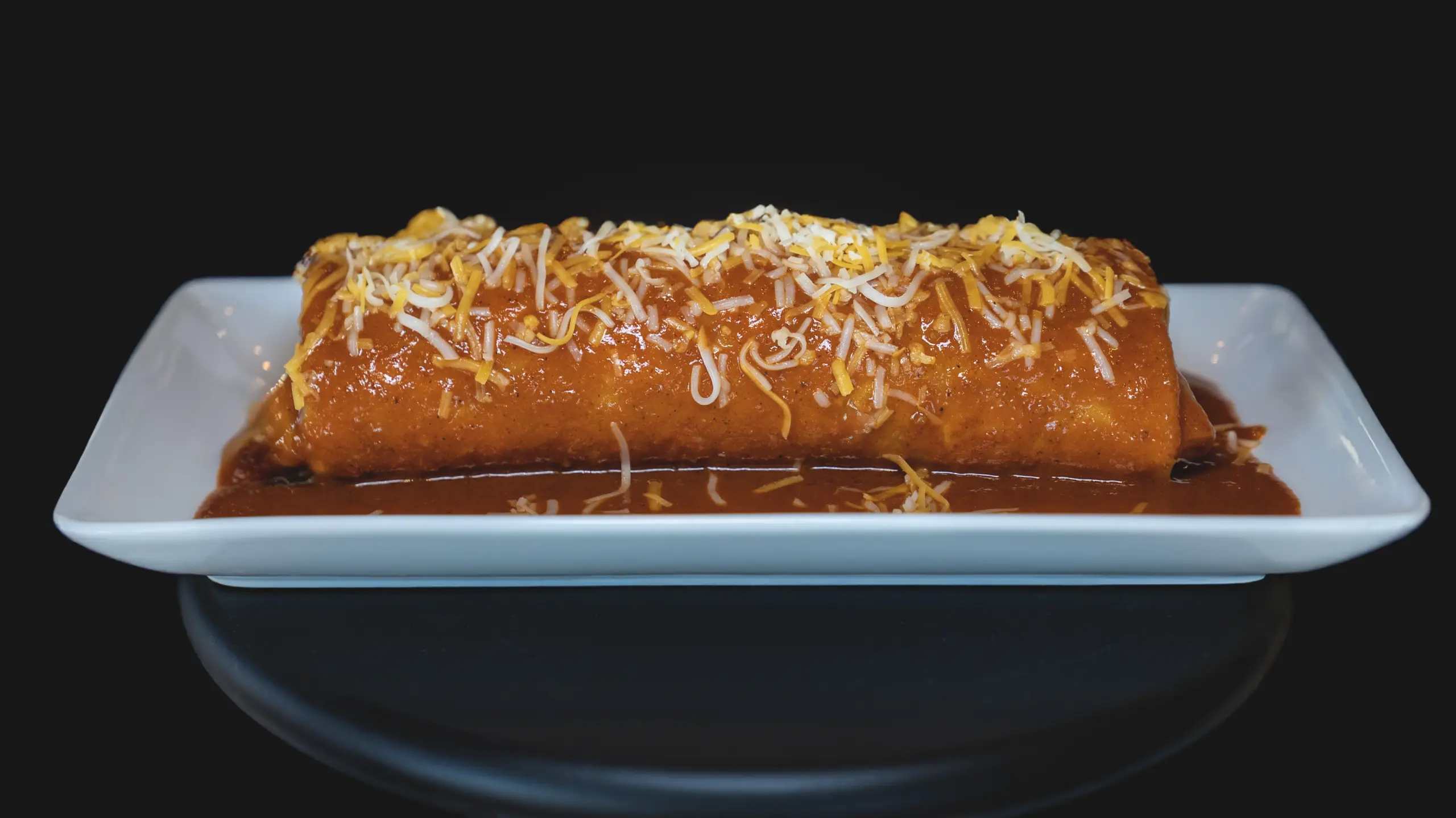 Wet Style Burrito with Enchilada Sauce